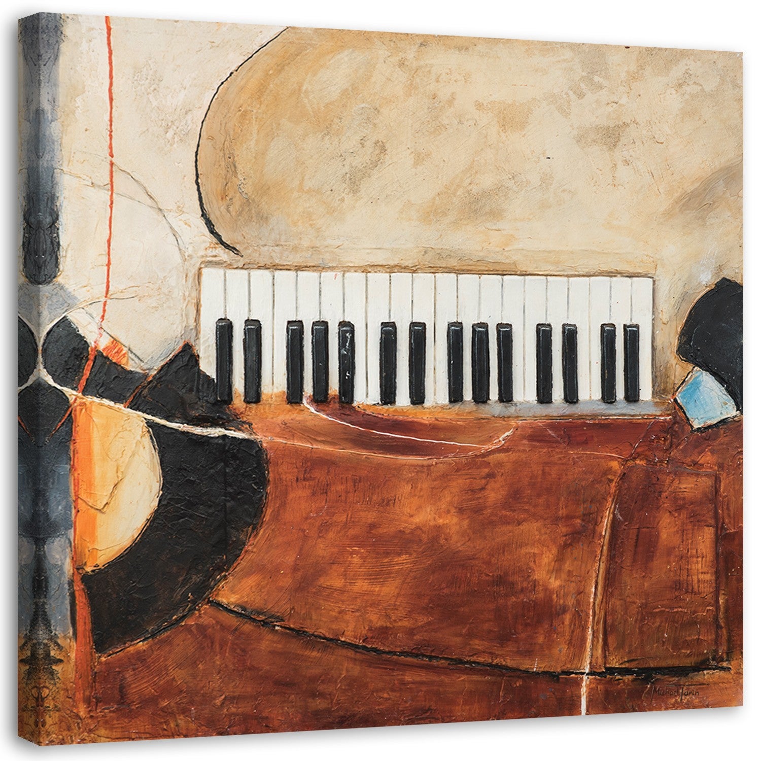 Obraz na płótnie, Klawisze pianina abstrakcja 50x50