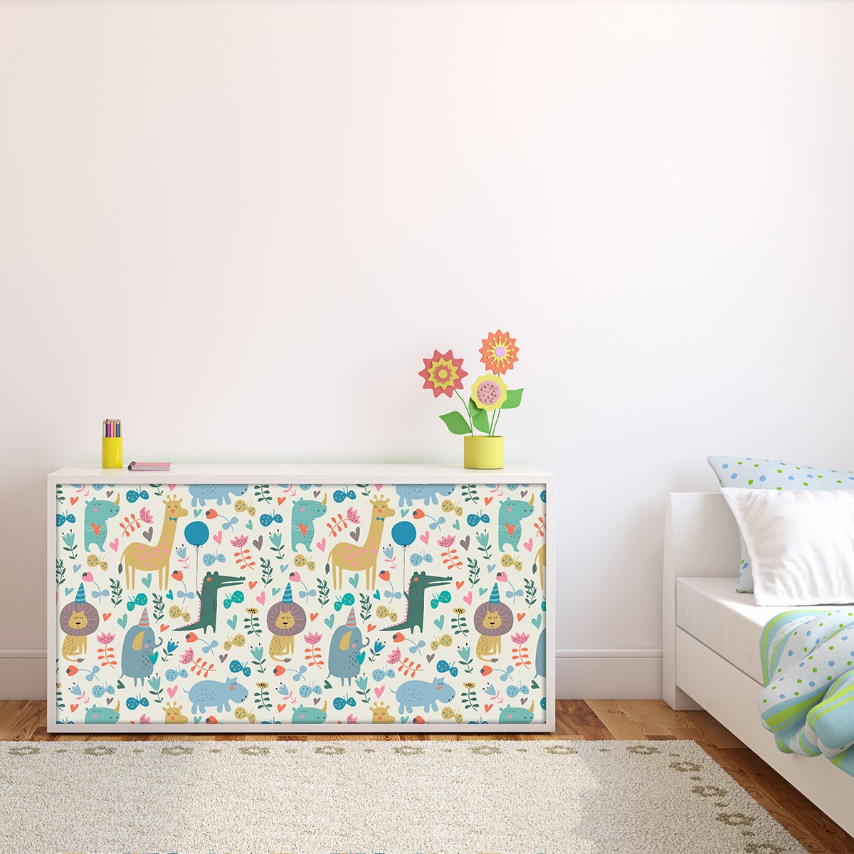 Pegatina muebles para niños animales salvajes - adhesivo de pared - revestimiento sticker mural decorativo - 40x60cm - 3