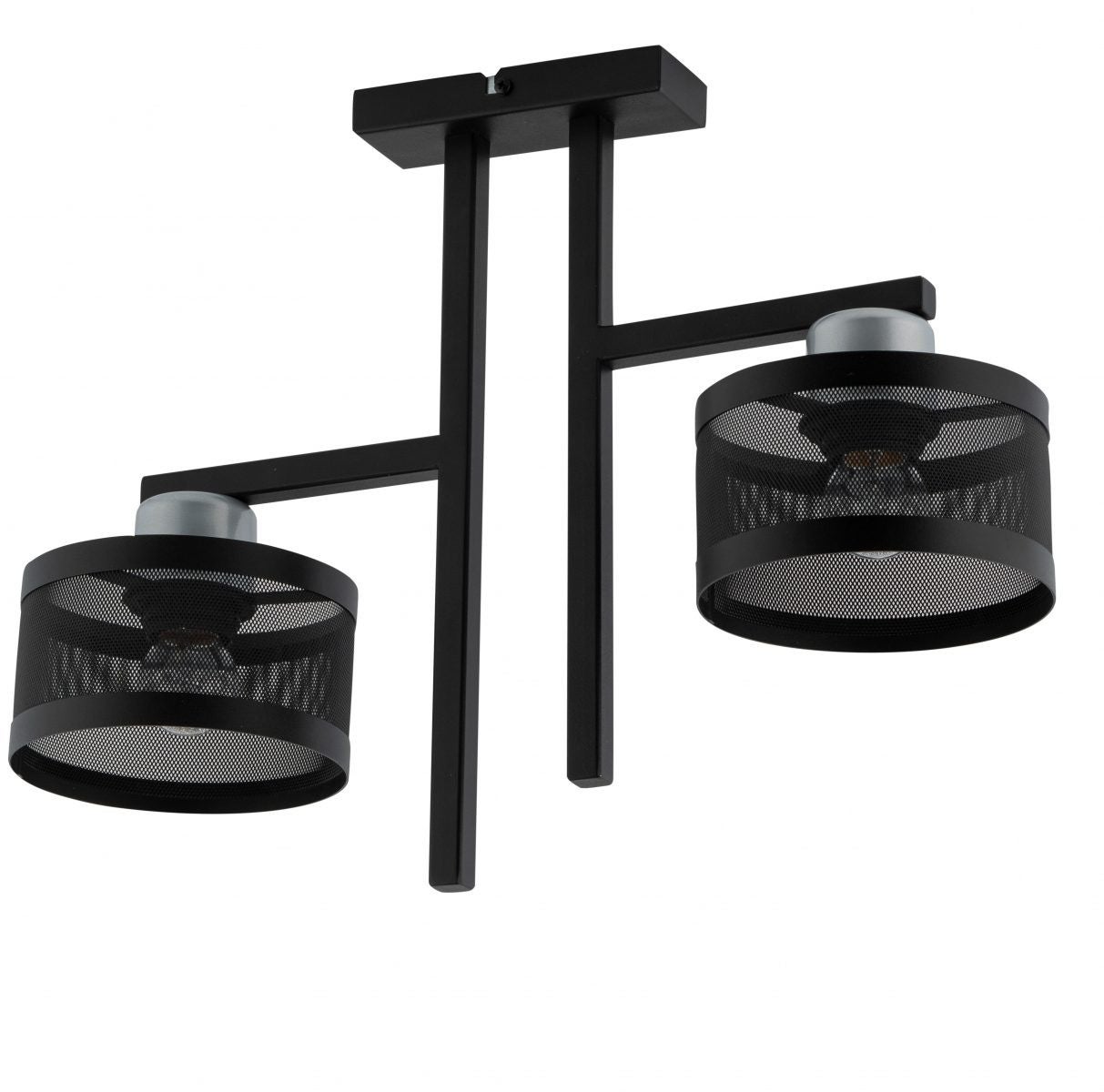 Lampa sufitowa wisząca Off czarno-srebrna 2xE27x15W dekoracyjna wym: 36 x 48 x 15 cm metal SIGMA