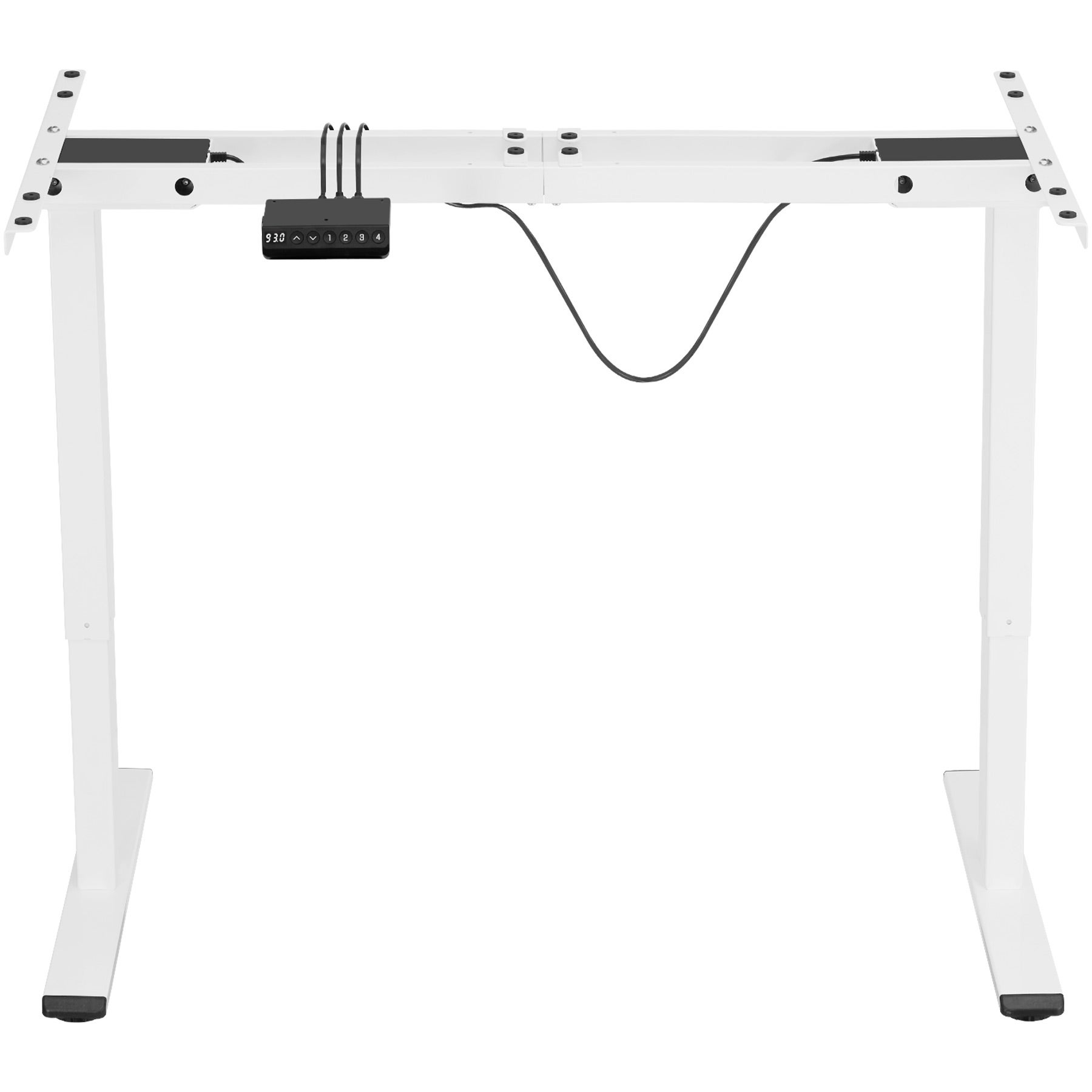 Tectake Bureau Assis Debout MELVILLE Pied de Bureau Réglable en Hauteur 110-168x60x70-119cm - blanc - 8