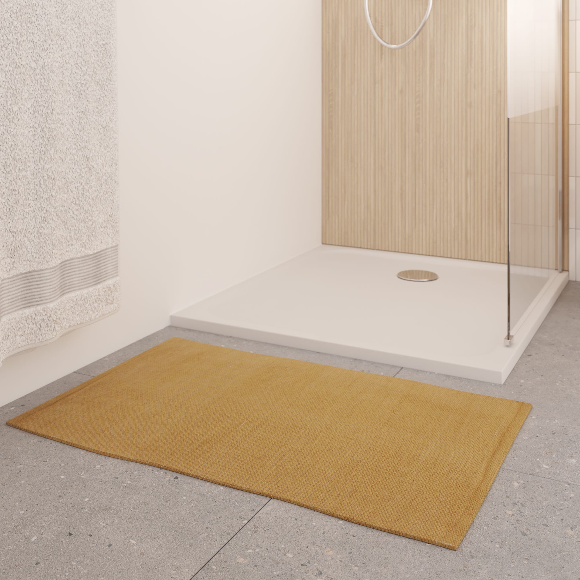 Dywanik łazienkowy szer. 50 x dł. 80 cm ochra Sand SENSEA - 5