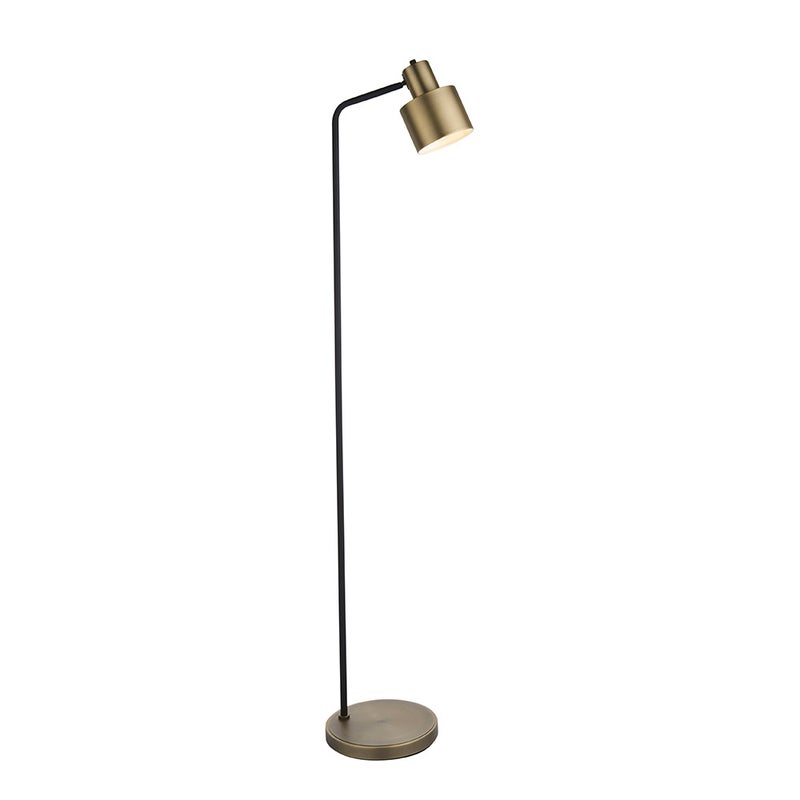 Lampa stojąca cylindryczny klosz MAYFIELD matowa antyczna mosiężna 1xE27x10W metal wym:148x25x34cm IP20 Endon