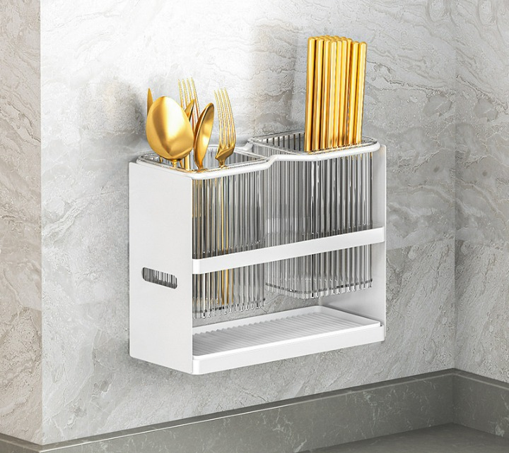 Uchwyt na pałeczki, uchwyt na pałeczki kuchenne, przechowywanie sztućców, biały, mały rozmiar, 22*16*15 cm