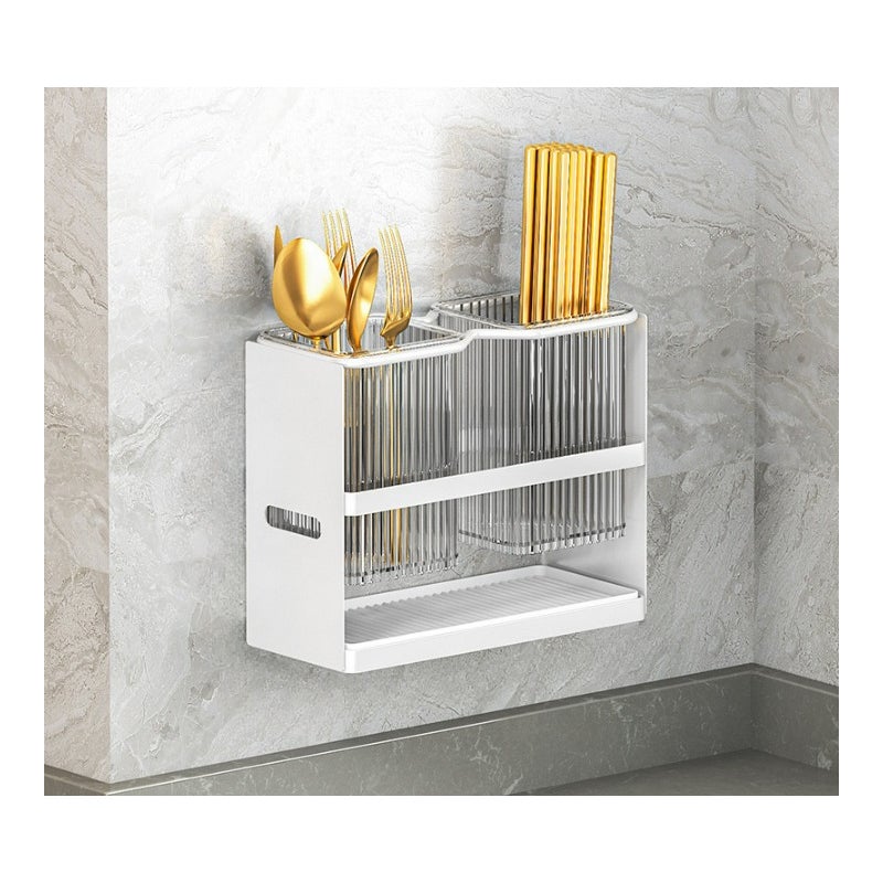 Uchwyt na pałeczki, uchwyt na pałeczki kuchenne, przechowywanie sztućców, biały, mały rozmiar, 22*16*15 cm