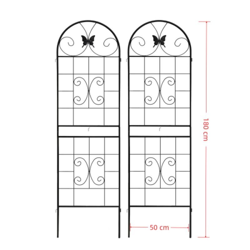 2.2 M Traliccio Giardino Piante Rampicanti, Kalolary Confezione da 4 Colorato a Forma di Farfalla in Metallo Antiruggine per Piante Rampicanti in Vaso per Giardino Esterno Fiori Ortaggi