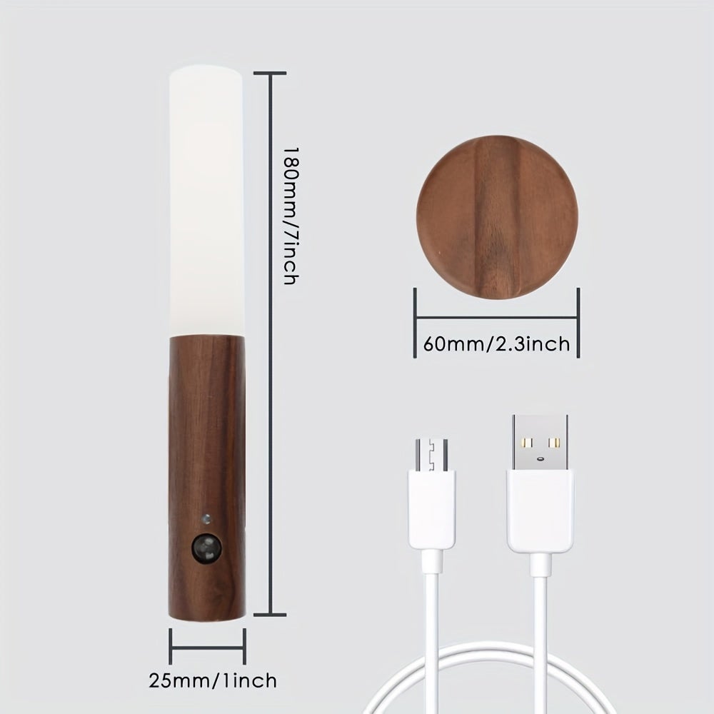 Sensor de movimento luz noturna íman corpo sensor corredor luz noturna recarregável led luz portátil escada luzes noturnas - 2