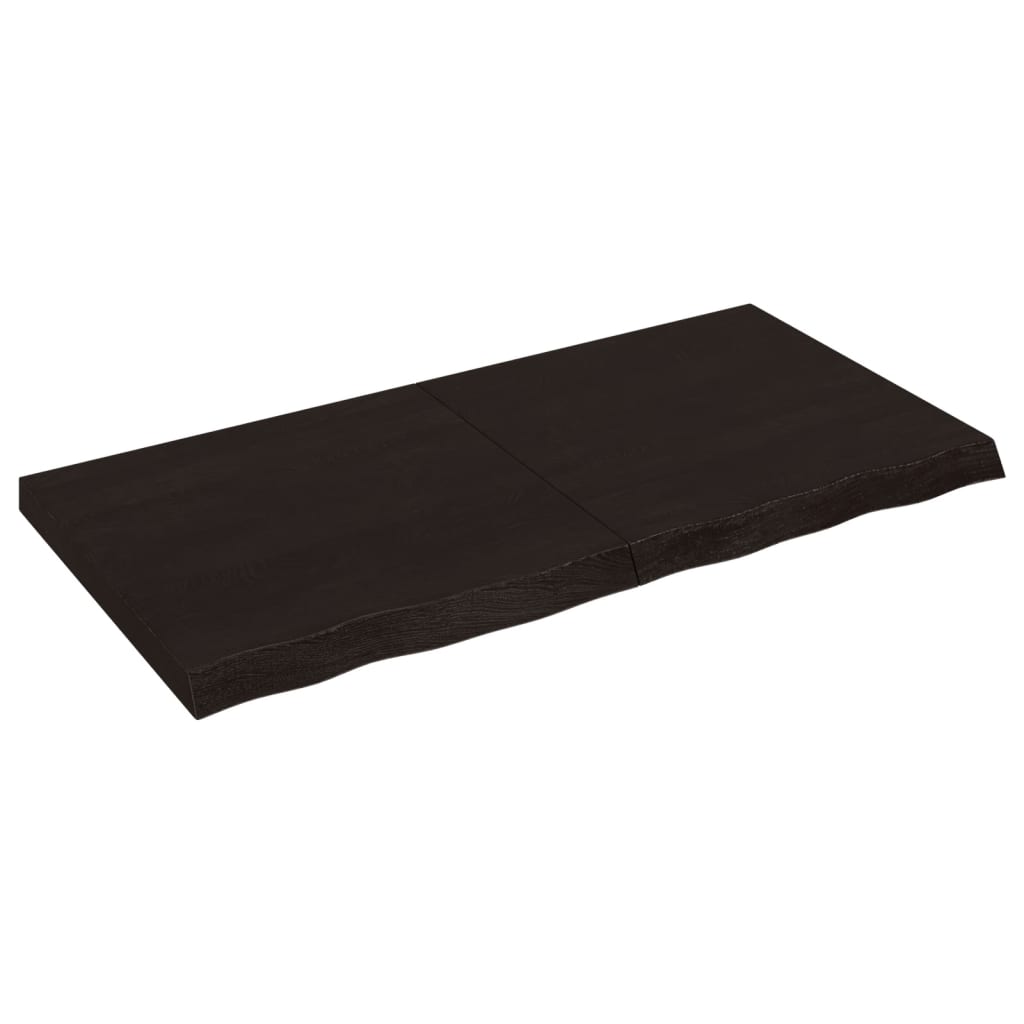 Tablero mesa | superficie de mesa | tablero de escritorio madera roble tratada marrón oscuro 120x60x(2-6) cm cfw29768