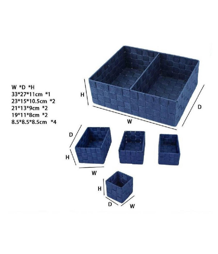 Trade Shop - Scatole In Tessuto Componibili Organizer Bagno Armadi Cassetti Scaffali 79082blu - - 2
