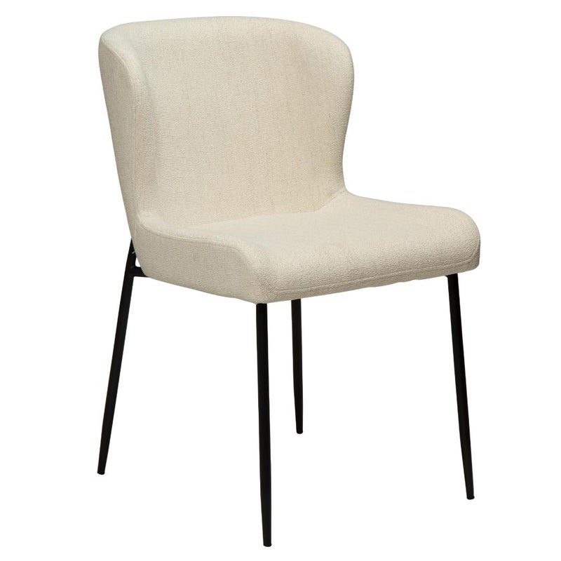 Glam Dan-Form krzesło stołowe bouclé beżowy.