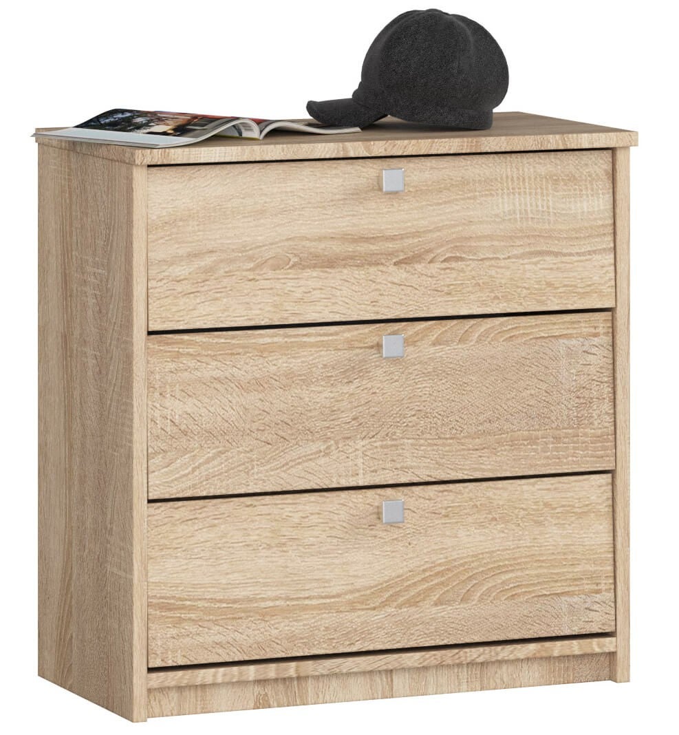 Szafka na buty AKORD MINI Dąb Sonoma 60 cm 3 drzwi kolor Dąb Sonoma mat 3 półki 60x31x62 cm