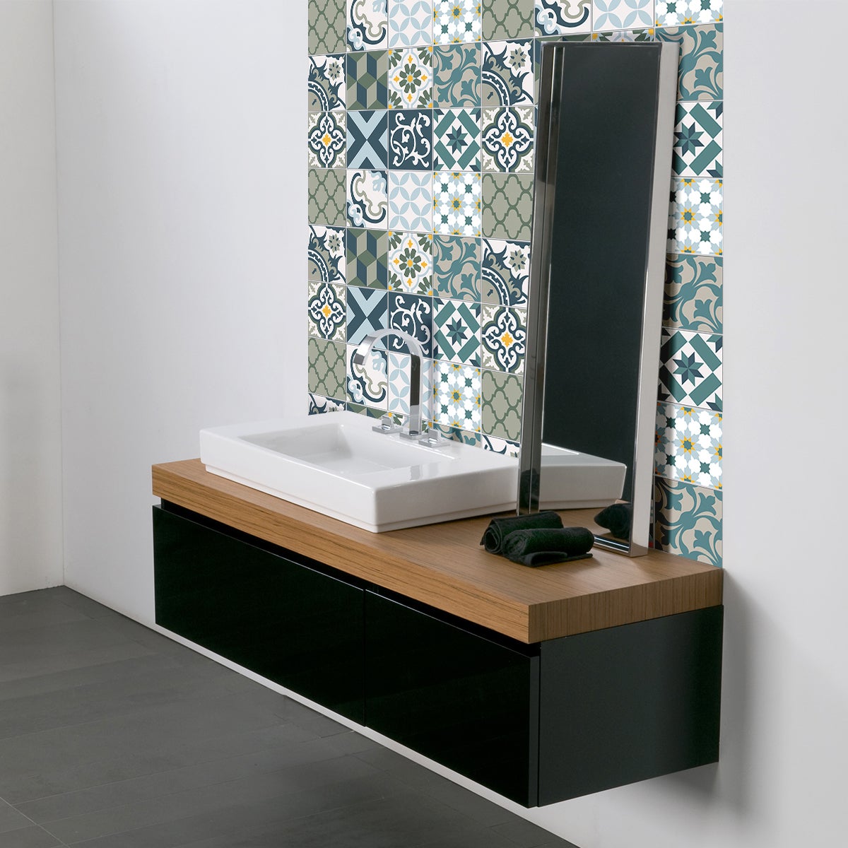 9 adesivi piastrelle di cemento azulejos jonilona - Sticker adesivo - adesivi murali - 9stickers15x15cm - 5