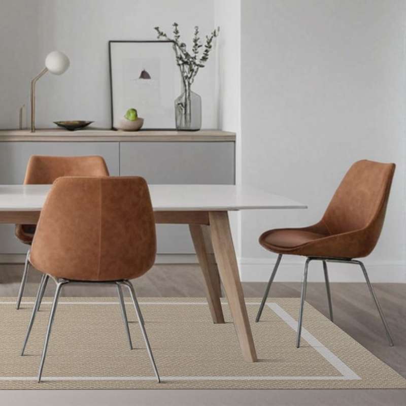 Tapete de vinil Premium de Alta Gama, Almofadas de quarto Lavável antiderrapante e resistente Retângulo Branco 140x200 cm - 6