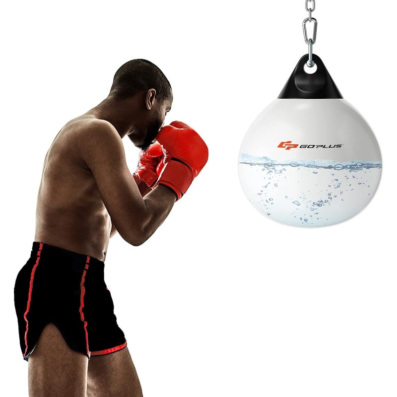 Worek Treningowy z Wodą o Wysokości 45,5 cm, z Wodą o Wadze 50 kg, Wypełniony Wtryskiwaczem Wody i Akcesoriami do Zawieszania, do Domu lub Biura
