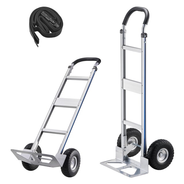 Diable de transport SucceBuy robuste, capacite de charge 226,9 kg, structure en alliage dealuminium avec roues, poignee ergonomique antiderapante