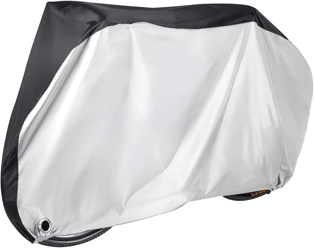 Pokrowiec na rower wodoodporny - tkanina Oxford 210D - odporny na rozdarcia, słońce i deszcz, srebrno-czarny, rozmiar S 170 x 60 x 85 cm