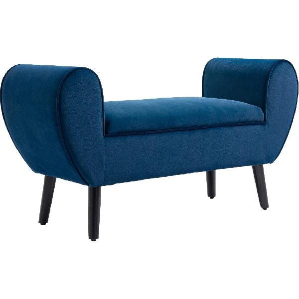 Panca Contenitore per Interni con Seduta Imbottita e Piedini Laccati Oro, Design Moderno ed Elegante, 100 x 40 x 42cm Panca Contenitore per Interni con Seduta Imbottita e Piedini Laccati Oro, Design Moderno ed Elegante, 100 x 40 x 42cm