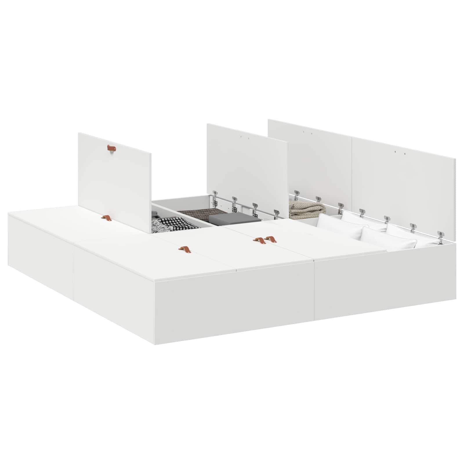 Cadre de lit avec rangement blanc 180 x 200 cm - 2