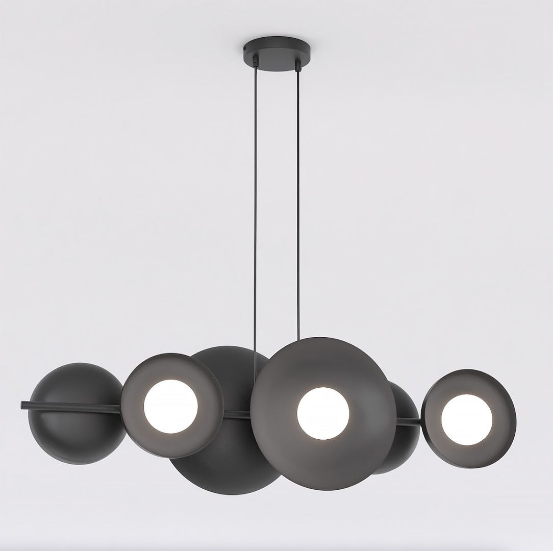 Lampa wisząca VOLUM czarno-biała 6xG9x15W metal wym:140x100x23cm IP20 Emibig