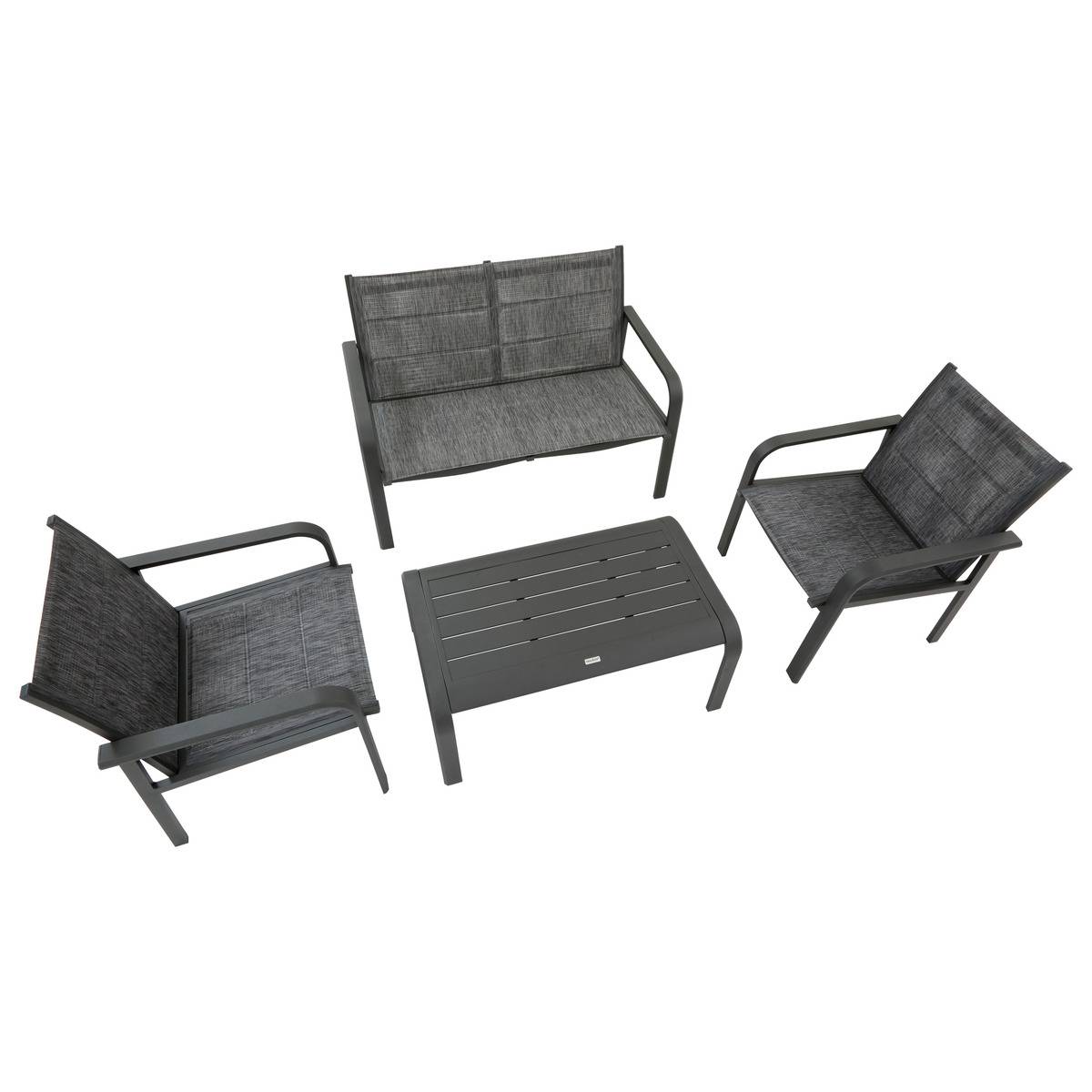Salon de jardin Piazza 4 places gris graphite - Hespéride - 3