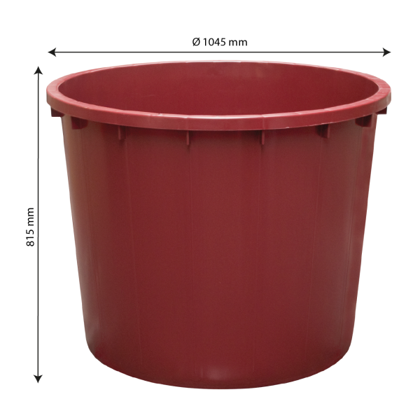 Grand Baquet rond renforcé 500 litres Bordeaux - 2