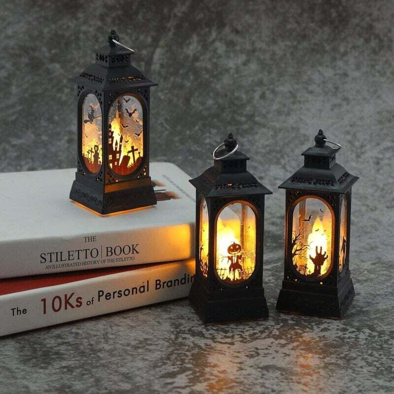 3 piese felinar cu lumânare LED de Halloween, lampă cu ulei LED decorativă de Halloween