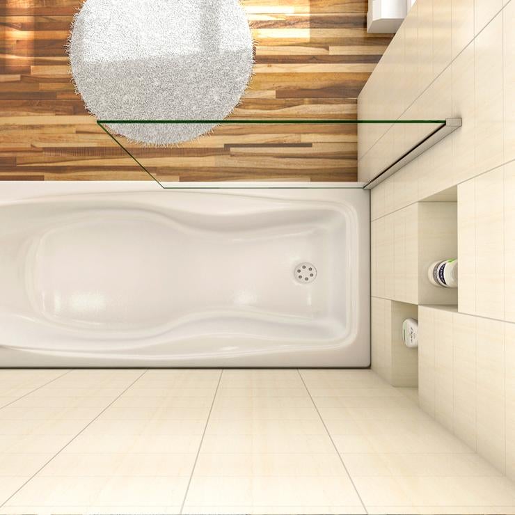 Aica Écran De Baignoire 40x130cm Pare-baignoire Fixé En 5mm Verre Anticalcaire - 3