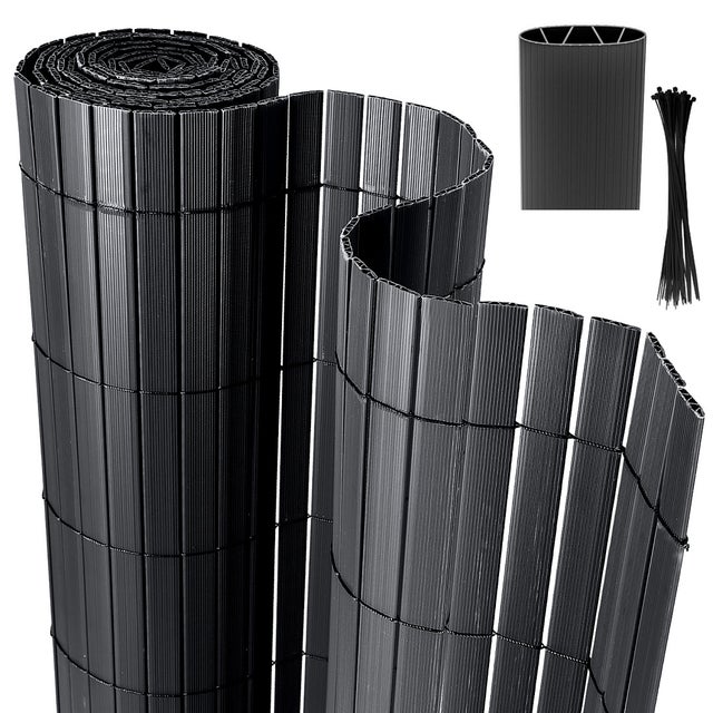 Mata PVC na ogród/balkon/taras, osłona i wiatrochron, 1 x 3 m, szary
