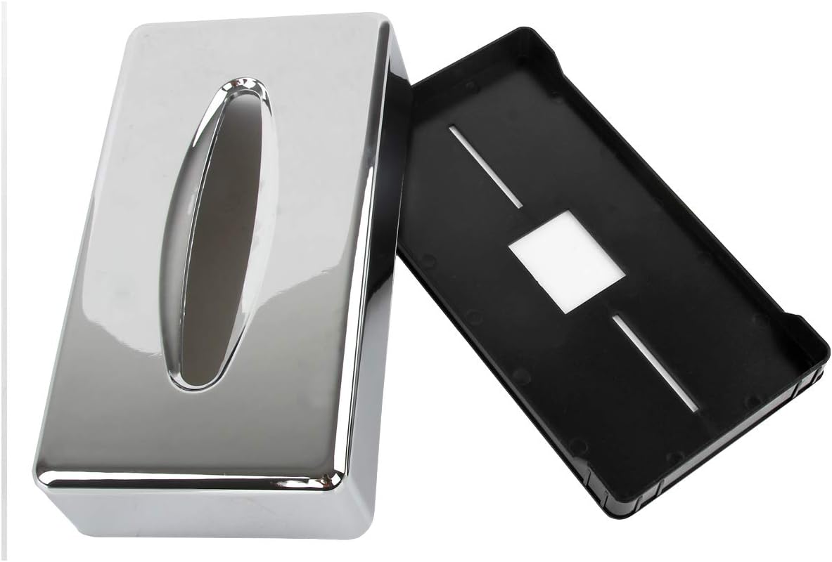 Prostokątny uchwyt na chusteczki z lusterkiem - Do domu, biura i samochodu - Srebrny - 4