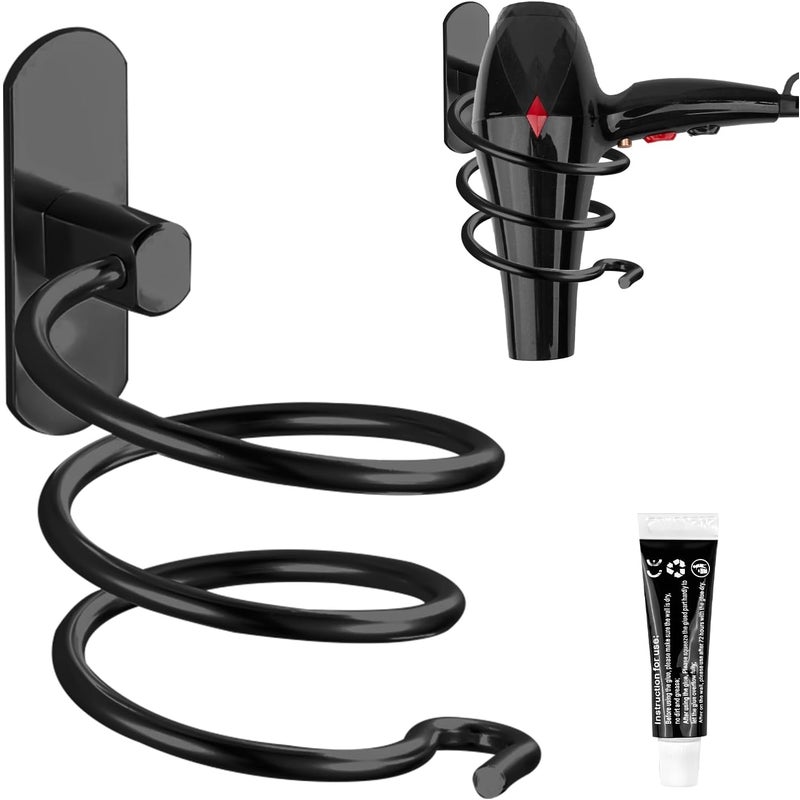 Uchwyt spiralny, aluminiowy uchwyt ścienny, nie wymaga wiercenia, czarny