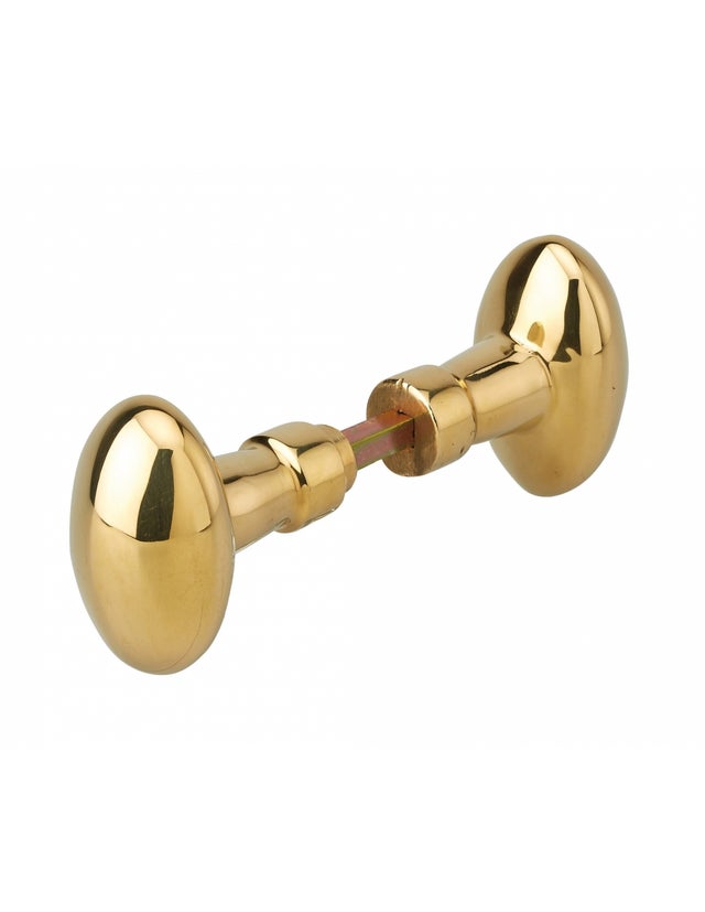 THIRARD - Paire de boutons pour porte, carré 6x110mm, 1 portée, laiton poli - THIRARD