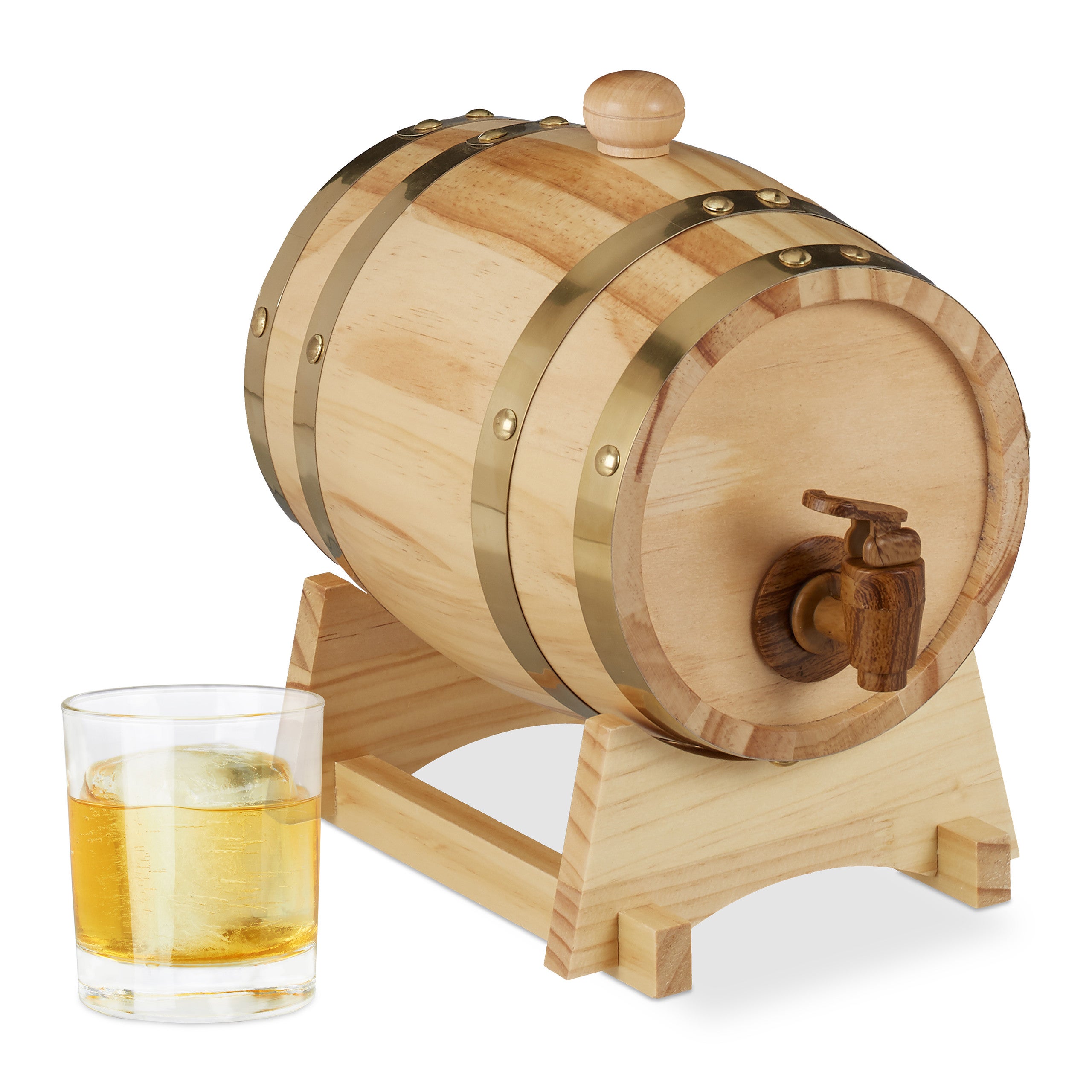 Botte Di Legno Per Whisky E Vino Da 1,25L - Con Rubinetto E Supporto, Design Rustico, Perfetta Per Regali O Per La Tua Cantina - Foto 7