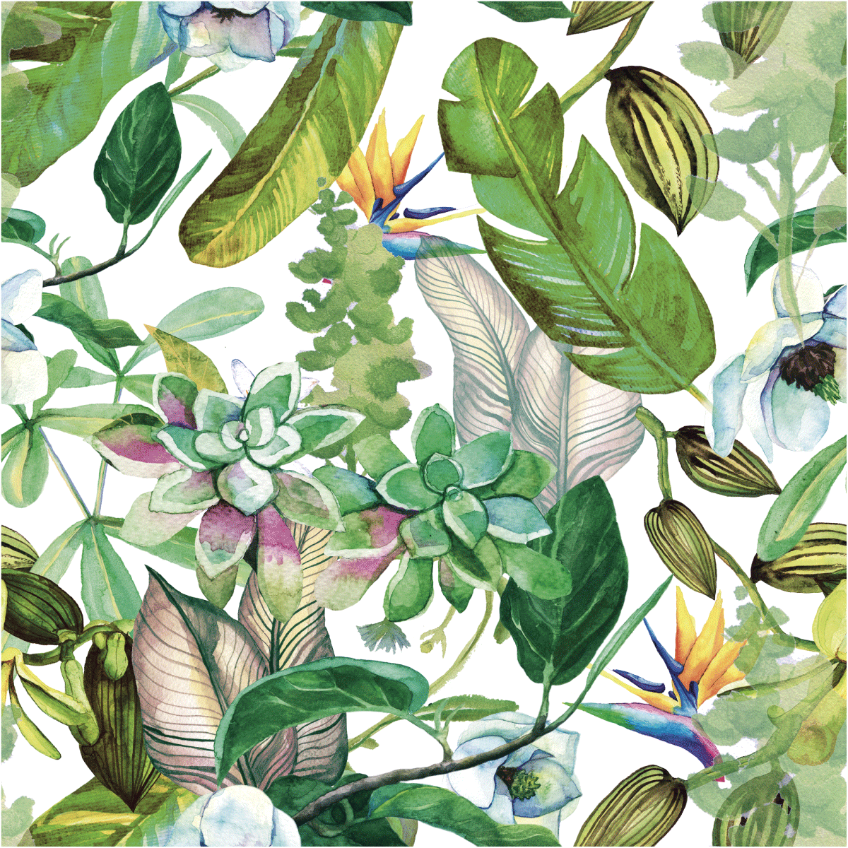 Adesivo carta da parati tropicale Cancún - Sticker adesivo - adesivi murali - 30x30cm - 2