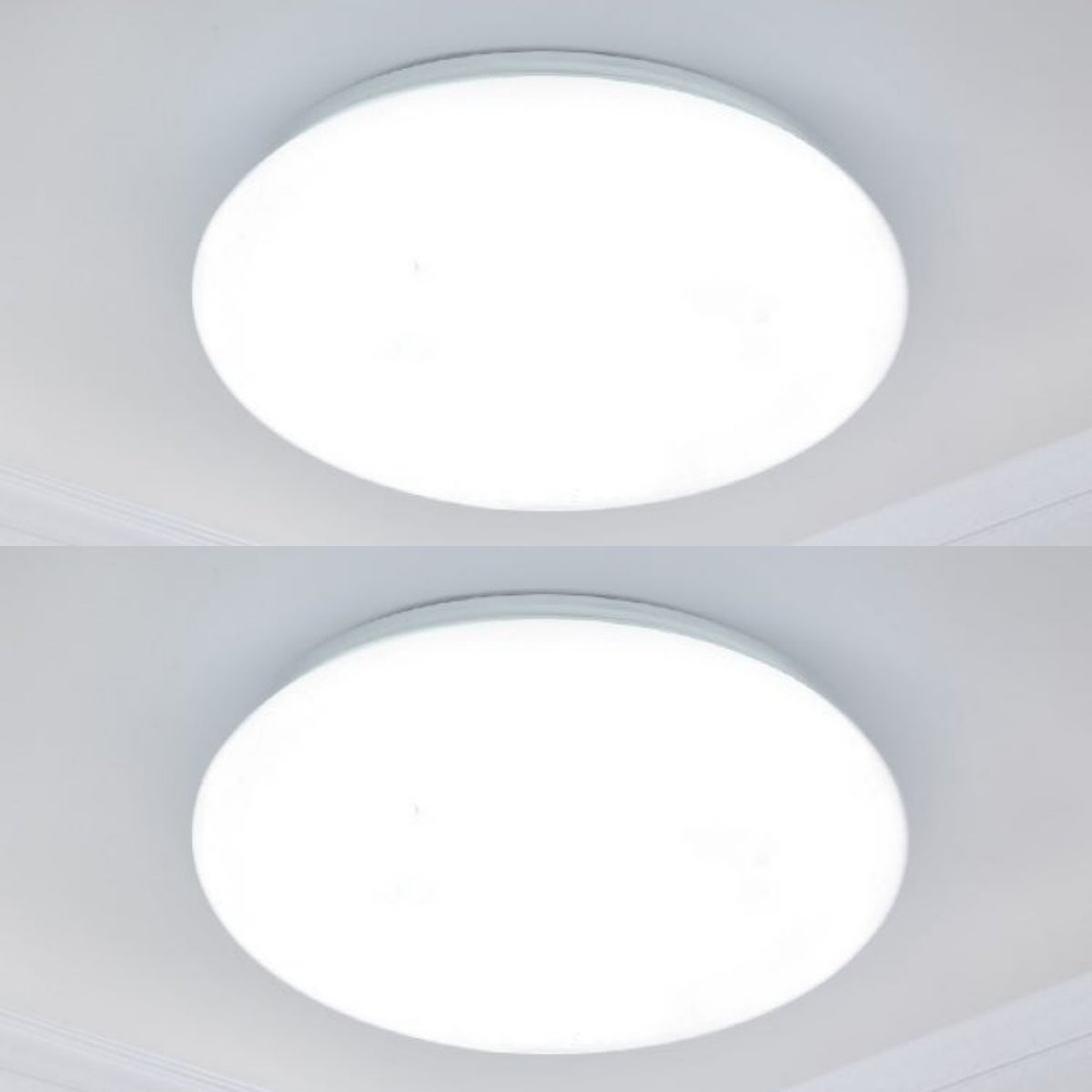 Zestaw 2 lamp sufitowych LED do łazienki, 18 W, 3000 K/4000 K/6000 K, nowoczesne, bardzo wąskie, wodoodporne, łatwe w montażu, Ø 33 cm.