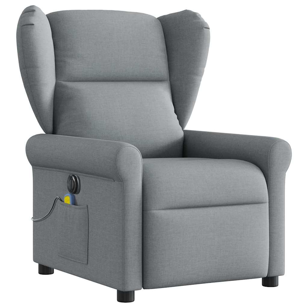 Fauteuil de massage | Fauteuil de relaxation | Chaise de relaxation inclinable électrique gris clair tissu CFW612763 - 3