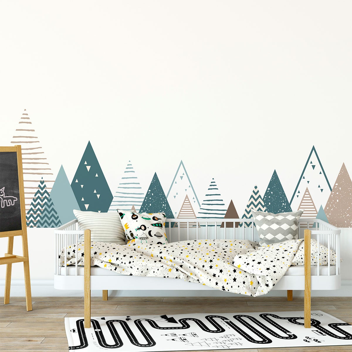 Vinilo niño escandinavo de montaña irinka - adhesivo de pared - revestimiento sticker mural decorativo - 120x200cm - 3