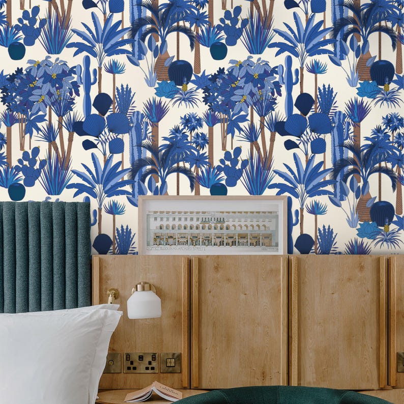Papel pintado papel auténtico 100% ecológico | estampado oasis del desierto | 200x280cm (8 hojas)