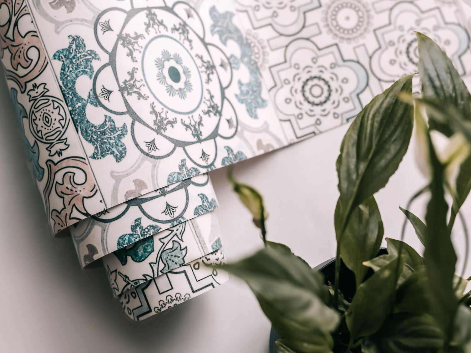 Tappeto PVC piastrelle portoghesi rotondo, tappeto vinile stile mediterraneo elegante ideale per interni 60x60 cm – Tulup - 7