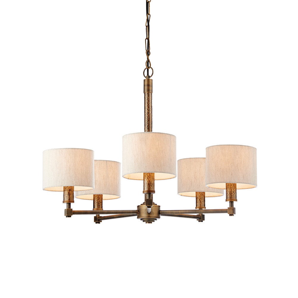 Lampa sufitowa z abażurami INDARA brązowo-kremowa 5xE14x15W metal wym:191x68x68cm IP20 Endon