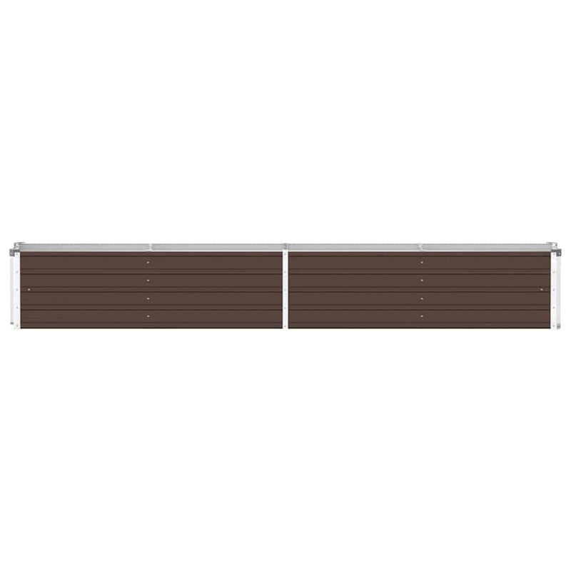 Canteiro elevado jardim aço galvanizado 320x40x45 cm castanho vidaXL - 5