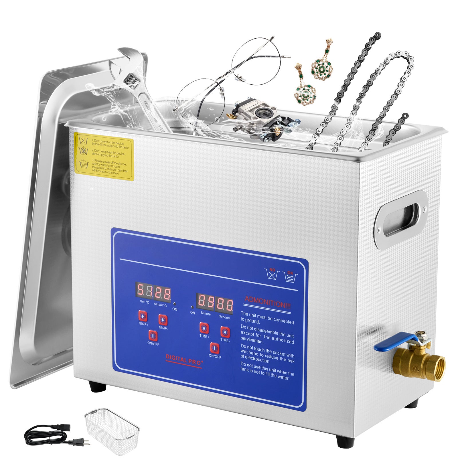 Nettoyeur a ultrasons SucceBuy 6 L avec affichage numerique, appareil professionnel pour nettoyage ultrasonique - 8