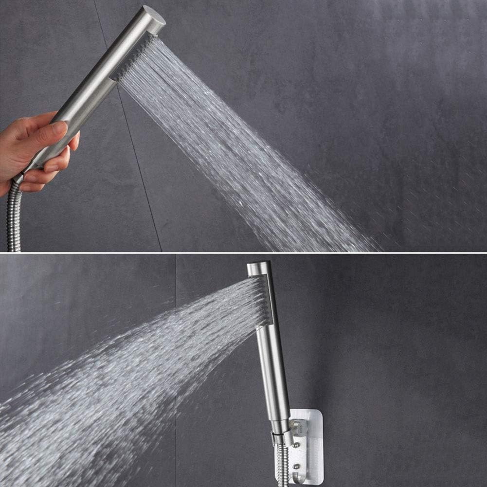 Pommeau de douche à économie d'eau en acier inoxydable 304, pommeau de douche à main haute pression brossé. - 3