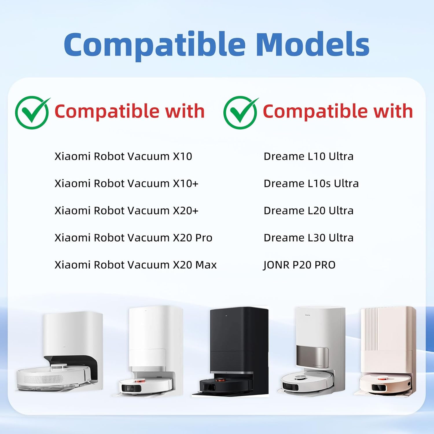 Liveryde 5 Sacs à Poussière Compatibles Xiaomi X20+ X20 Max X10 Dreame L10 L20 - Accessoires Aspirateur Robot
