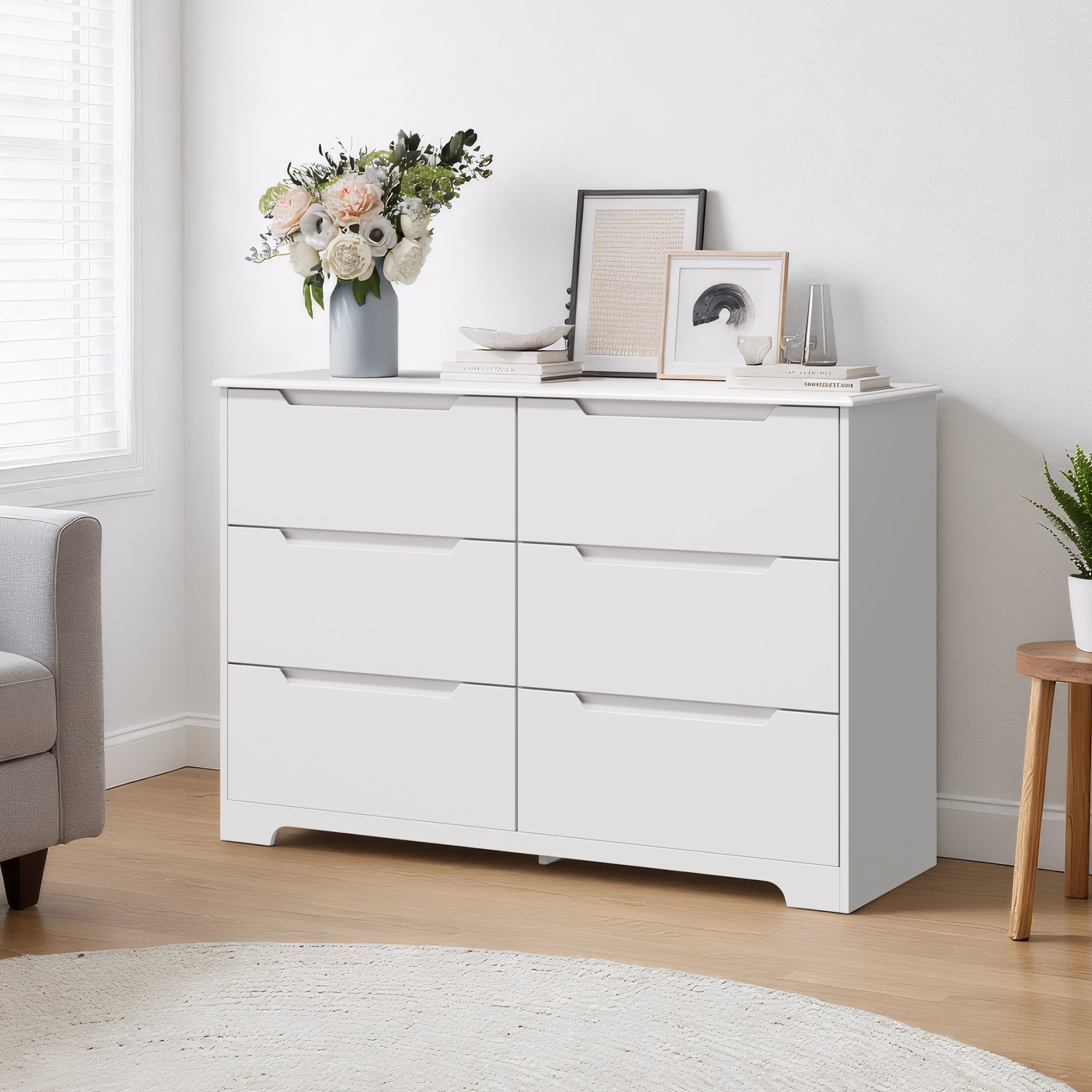 Cómoda de 6 Cajones Blanco 120 x 40 x 80 cm Bealife - 8