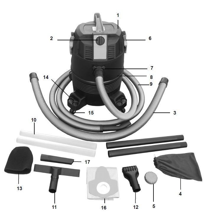 COIL Odkurzacz basenowy do basenu oczka wodnego do czyszczenia basenów 1600W ręczny 3w1 - 4