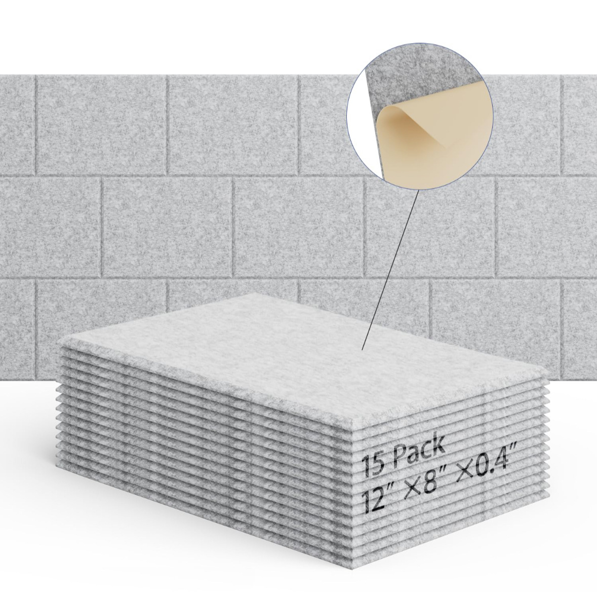 Zestaw samoprzylepnych paneli akustycznych wyciszające wypełnienie poliestrowe panele ścienne dźwiękochłonne o wysokiej gęstości x x cm szare