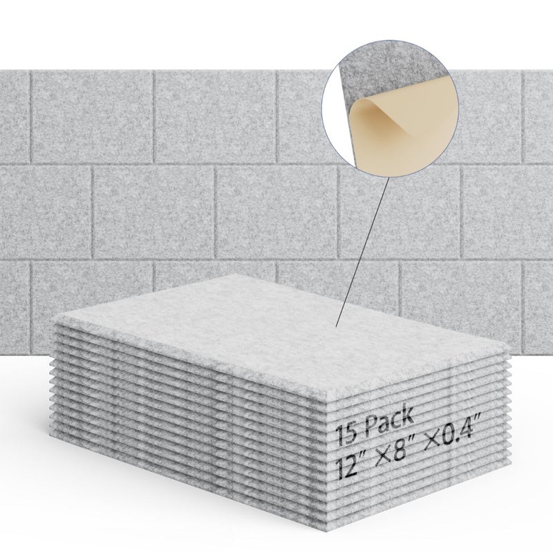 Zestaw samoprzylepnych paneli akustycznych wyciszające wypełnienie poliestrowe panele ścienne dźwiękochłonne o wysokiej gęstości x x cm szare