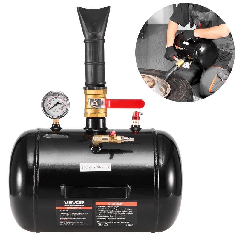 Zbijak do stopki opon 18,9 l VEVOR 5 galonów do opon bezdętkowych ciężarowych pickupów