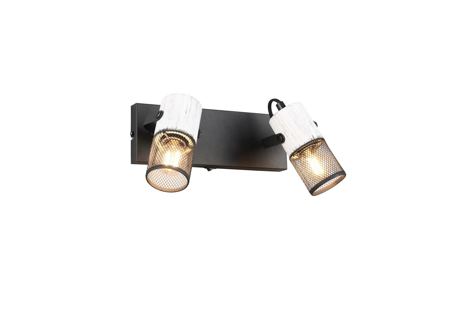 Kinkiet ścienny Tosh czarno-biały 2xE14x15W z włącznikiem wym: 19,5 x 26 x 9 cm metal IP20 Trio