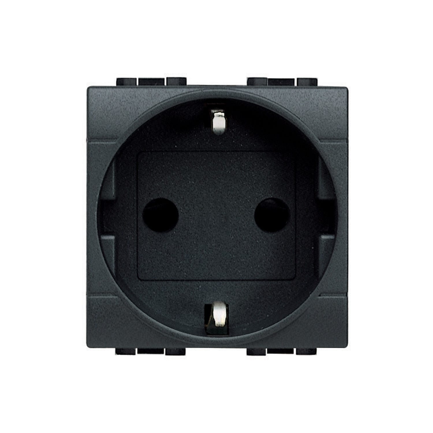 Prise 2P+T 2 Modules 16A 250V AC Branchement à Vis BTicino Living Light ...