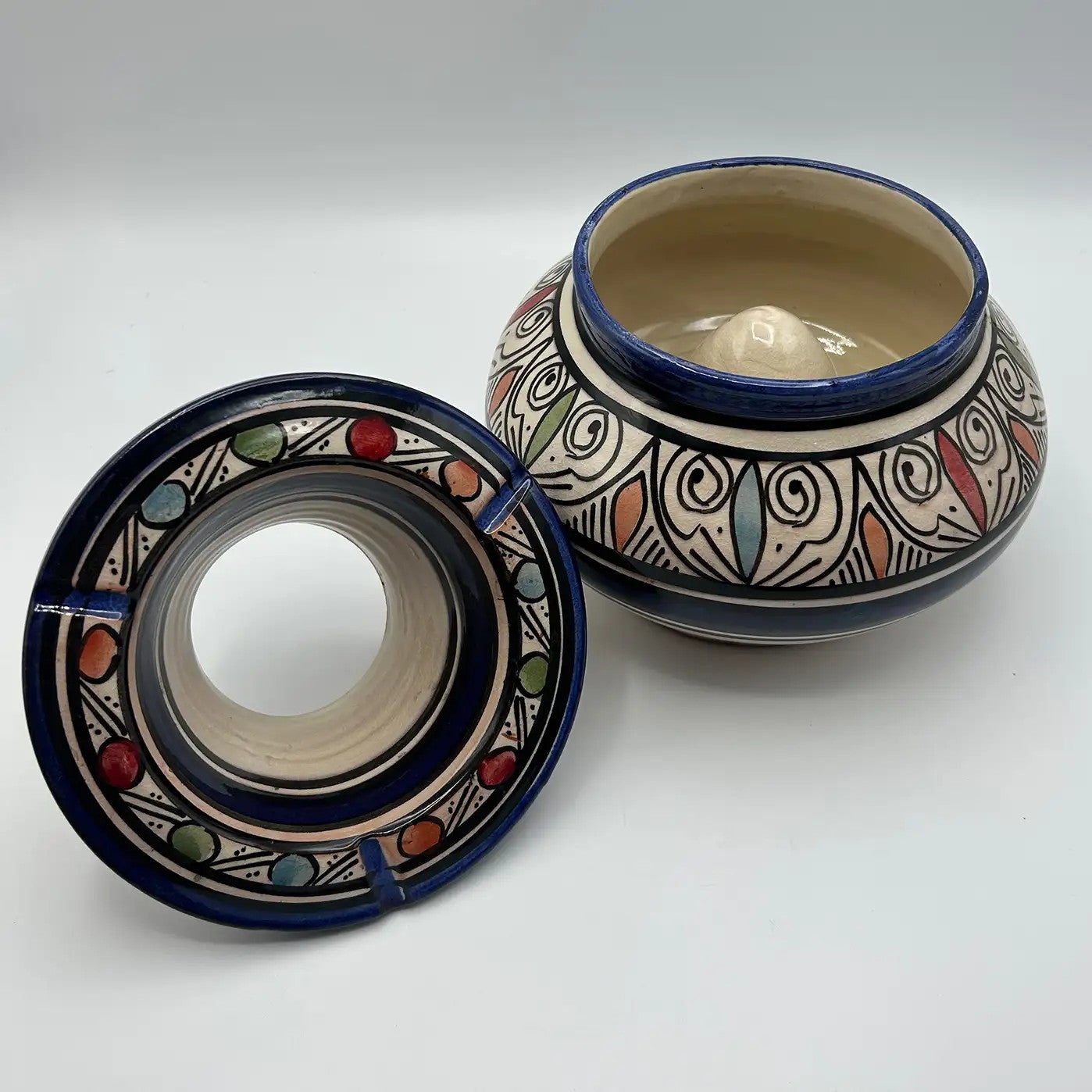 Posacenere Marocchino Artigianale Antivento - Decorato A Mano, Mangiafumo E Cenere, Design Autentico - Foto 7